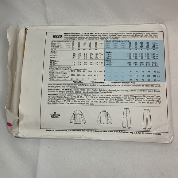 Vintage Simplicity MENS small 34-36 jogging suit w/pants, shorts & hoodie jacket - Picture 2 of 6